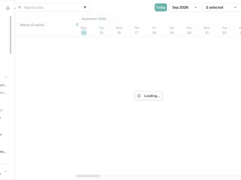 CleanOver Calendar Management screen