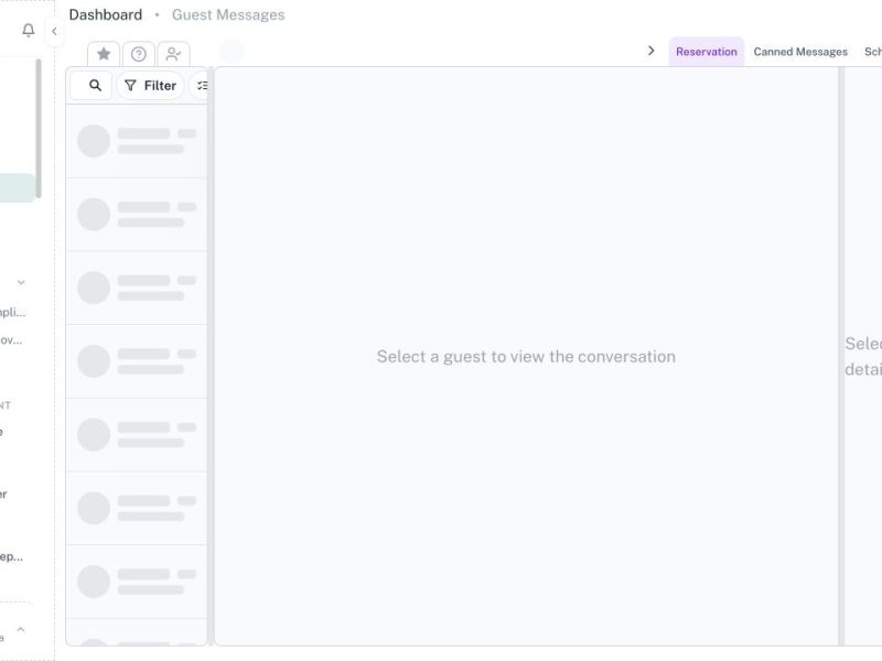 CleanOver Guest Messages screen