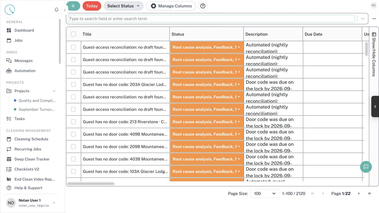 CleanOver Solution Cases screen